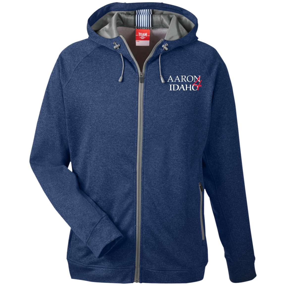 Aaron For Idaho - Team 365 Men's Heathered Performance Hooded Jacket